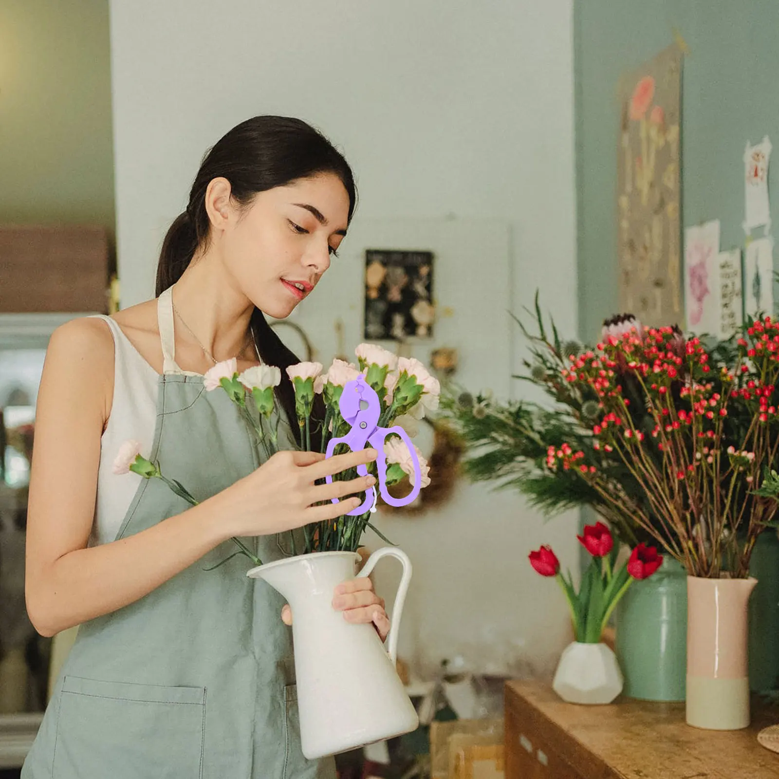 

Rose Thorn Remover Flower Trimming Scissors Sharp Garden Pruners Dual-Purpose Rebound Design Ergonomic Handle Portable