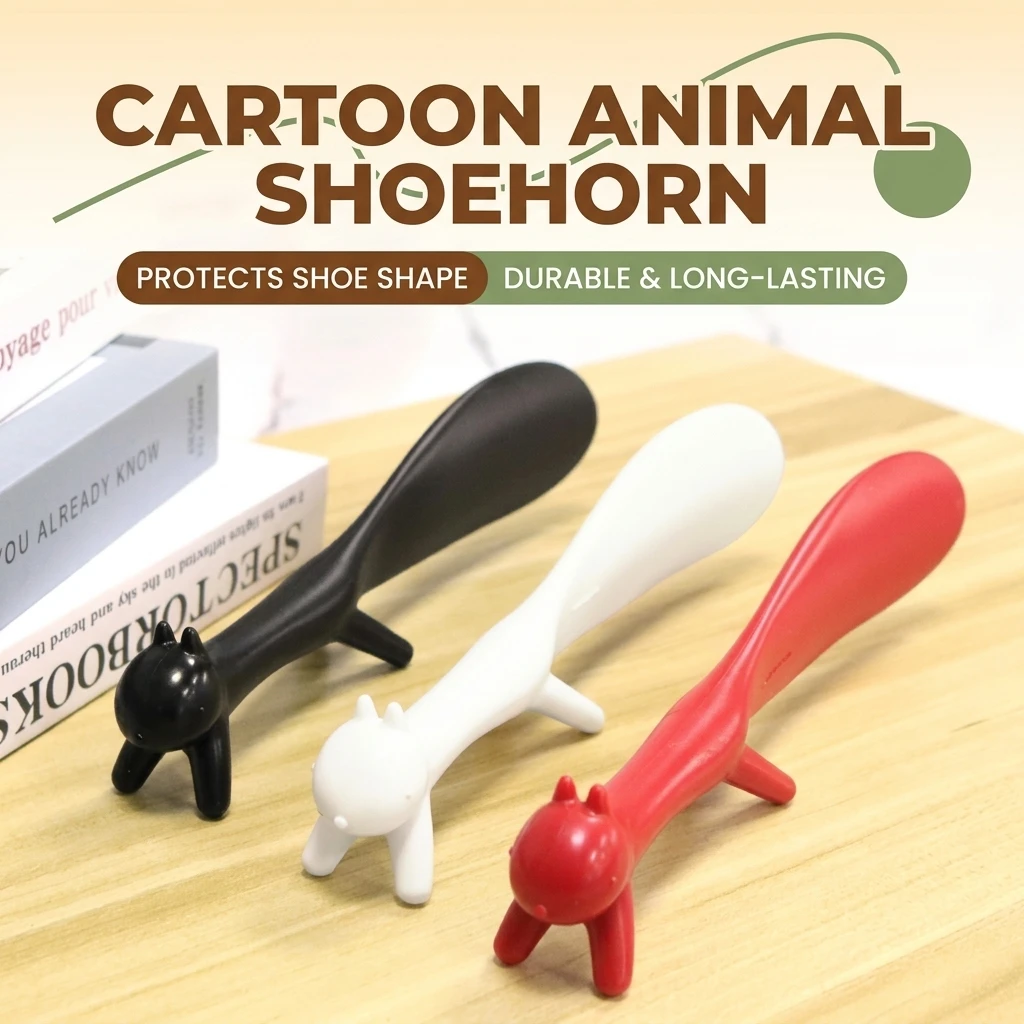 Cute Portable Mini Professional Shoe Horn Durable Plastic Spoon Shaped Children Shoe Changing Assistant Flexible Shoe Lifter