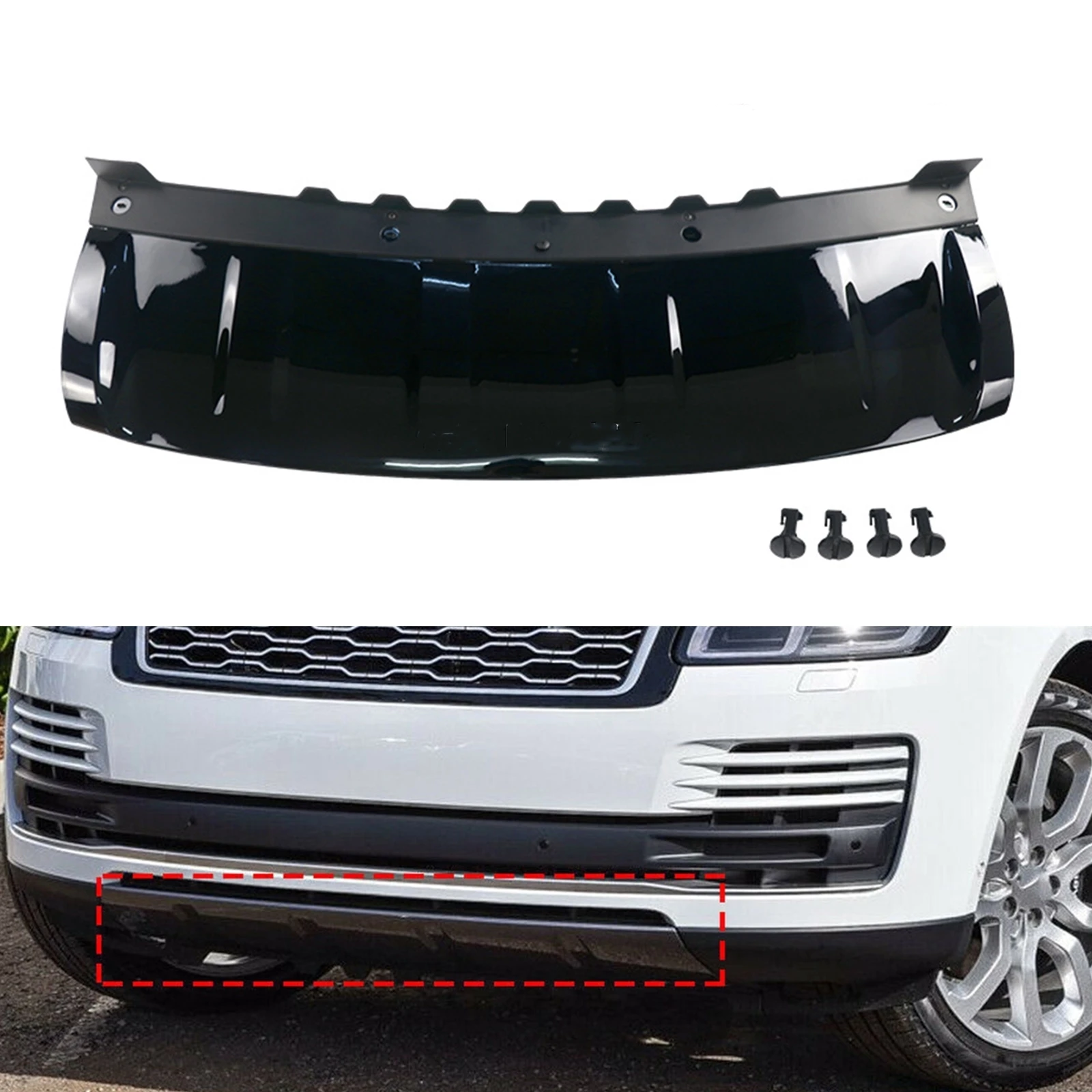 

Front Bumper Skid Tow Hook Cover Lower Spoiler Guard For Land Rover Range Rover Sport 2018-2022