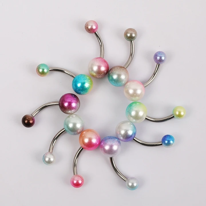 5PCS Pearl Belly Button Piercing Set