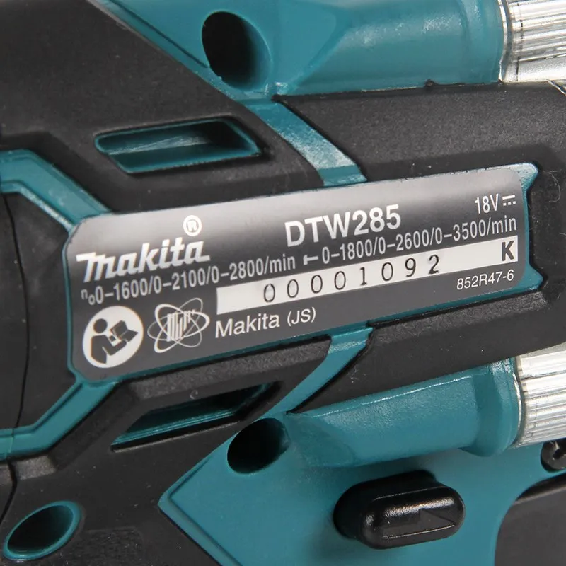 Imagem -04 - Makita-brushless Impact Wrench Dtw285z 18v sem Fio 280nm Bateria de Lítio Soquete Aperto do Parafuso Elétrico Instalação do Pneu do Carro