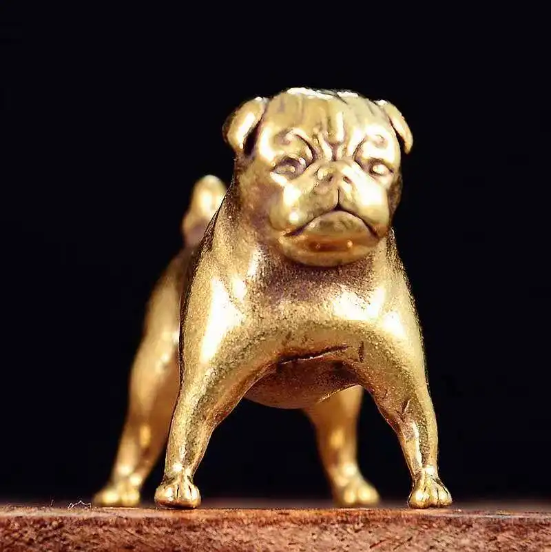 Vintage-Hundefigur aus Messing – kleine Sammlerfigur als Schreibtischdekoration für das Wohnzimmer, Büroangebot für Geschenkstatuen für die Inneneinrichtung – Detail 15