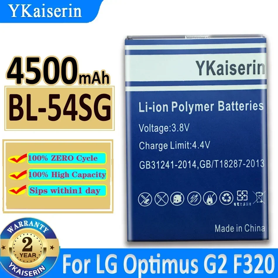 YKaiserin BL-54SG Battery 4500mAh For LG G2 Optimus VU3 F320S F320K F320L F300 Battery G2 Replacement BL54SG BL 54SG Batteria