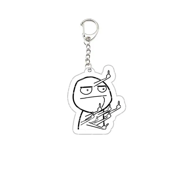 Hey You Dropped This Brain Keychain Acrylic Meme Stickman Pendant Keyring  Middle Finger Line  Key chain Key Ring Friends Gift