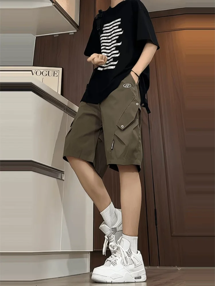 

Американские мужские летние брюки American Sle Qui Dry из ледяного шелка и нейлона, выше колена, длиной до колена, в стиле милитари, для парашютистов, рабочие брюки