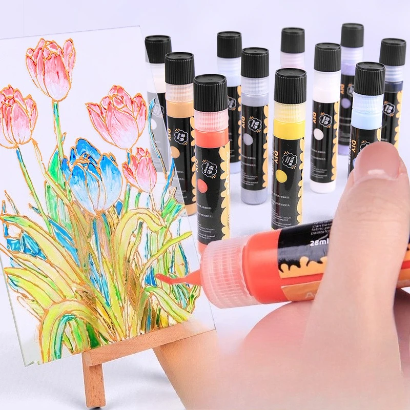 3D Stereoskopischen Haken Stift Hand Gezeichnet Glas Keramik Grußkarte Malerei Wasserdichte Graffiti DIY Einhand Konto Klebestift