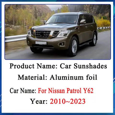 Full Coverage Sunshade For Nissan Patrol Y62 2010 2011~2023 Infiniti QX56 QX80 Sun Shade Car Heat insulation Anti-UV Accessories 10 best sales nissan patrol y62 accessories - №9