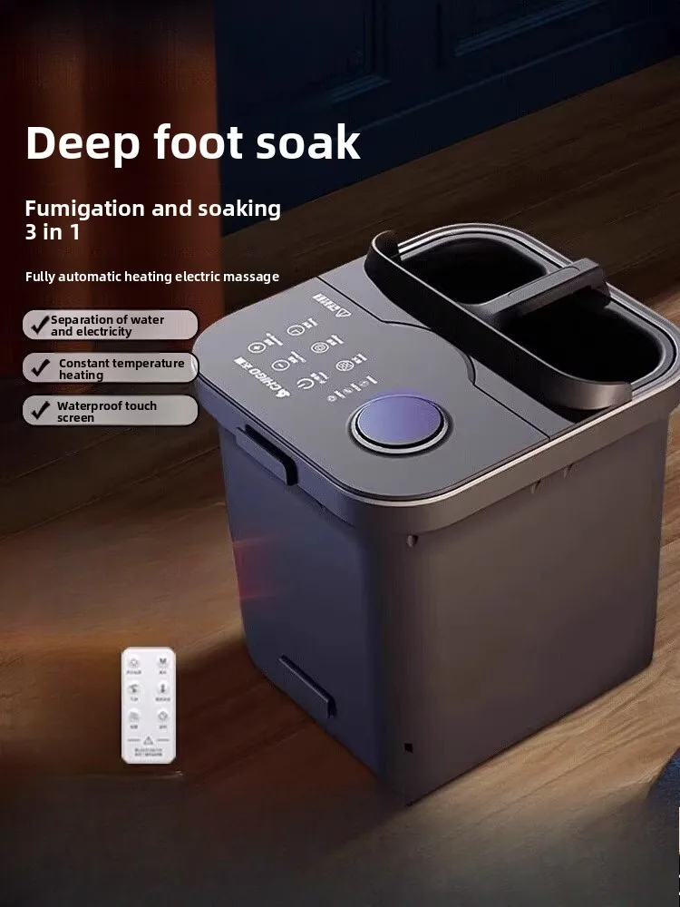 

Домашняя электрическая ванночка для ног с функцией поддержания постоянной температуры и массажа, глубокая, до колен.