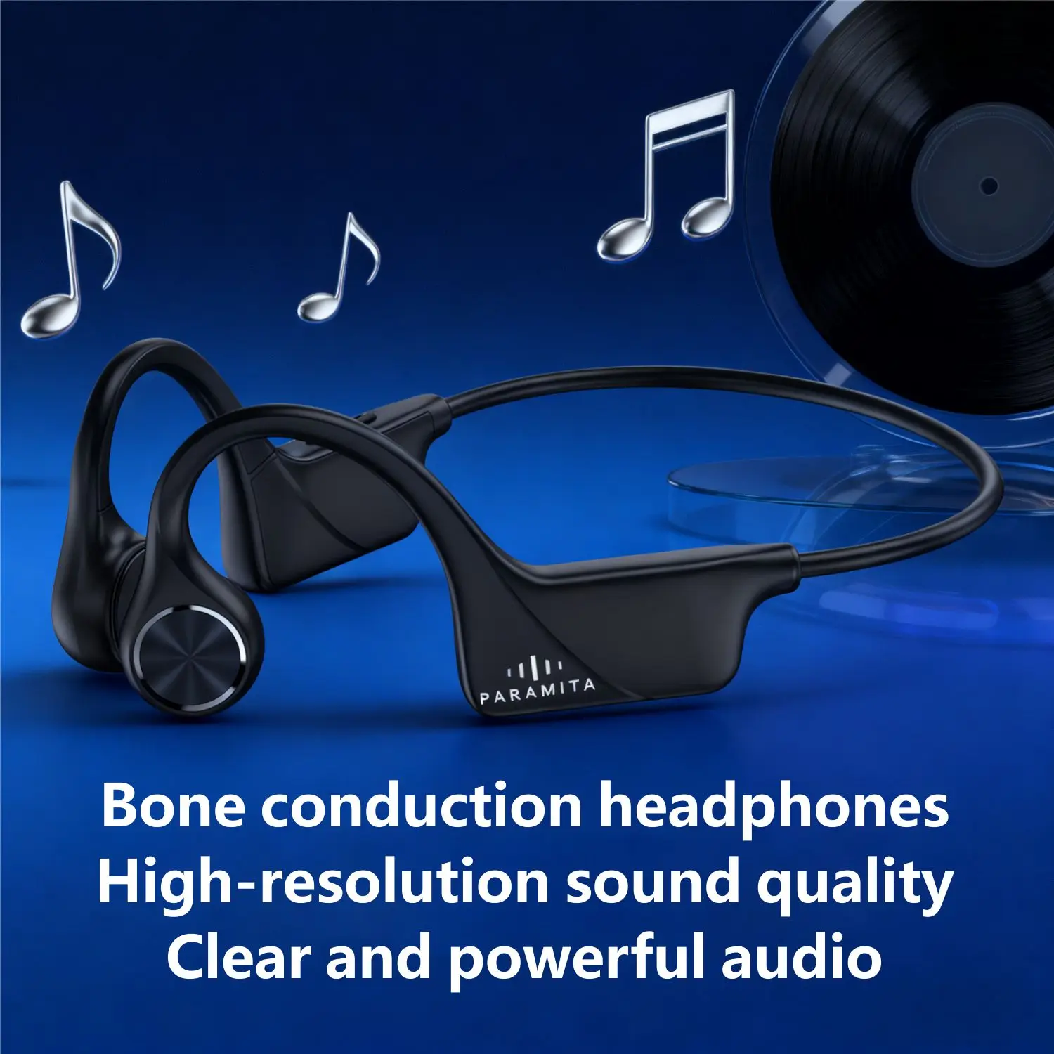 

PARAMITA Bone Conduction Headphones Bluetooth Wireless Earphones Waterproof Sports Headset with Mic for Workouts Running Driving