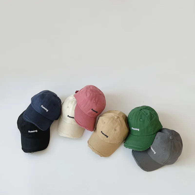 Korea 2024 Kids Baseball Caps Fashin Letter Kids Hats Adjustable Caps Boys Girls Sun Protection Hats Kids Accessories