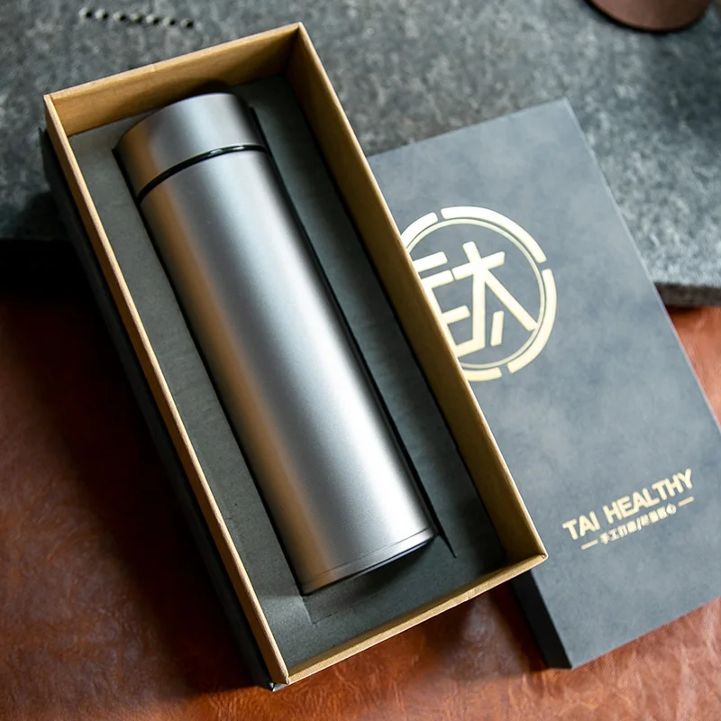 TiTo PURE TITANIUM THERMOS ถ้วย 450ml Men's high-end TITANIUM ถ้วยน้ําผู้หญิง Double-Layer ขนาดใหญ่-ความจุถ้วยกาต้มน้ํา