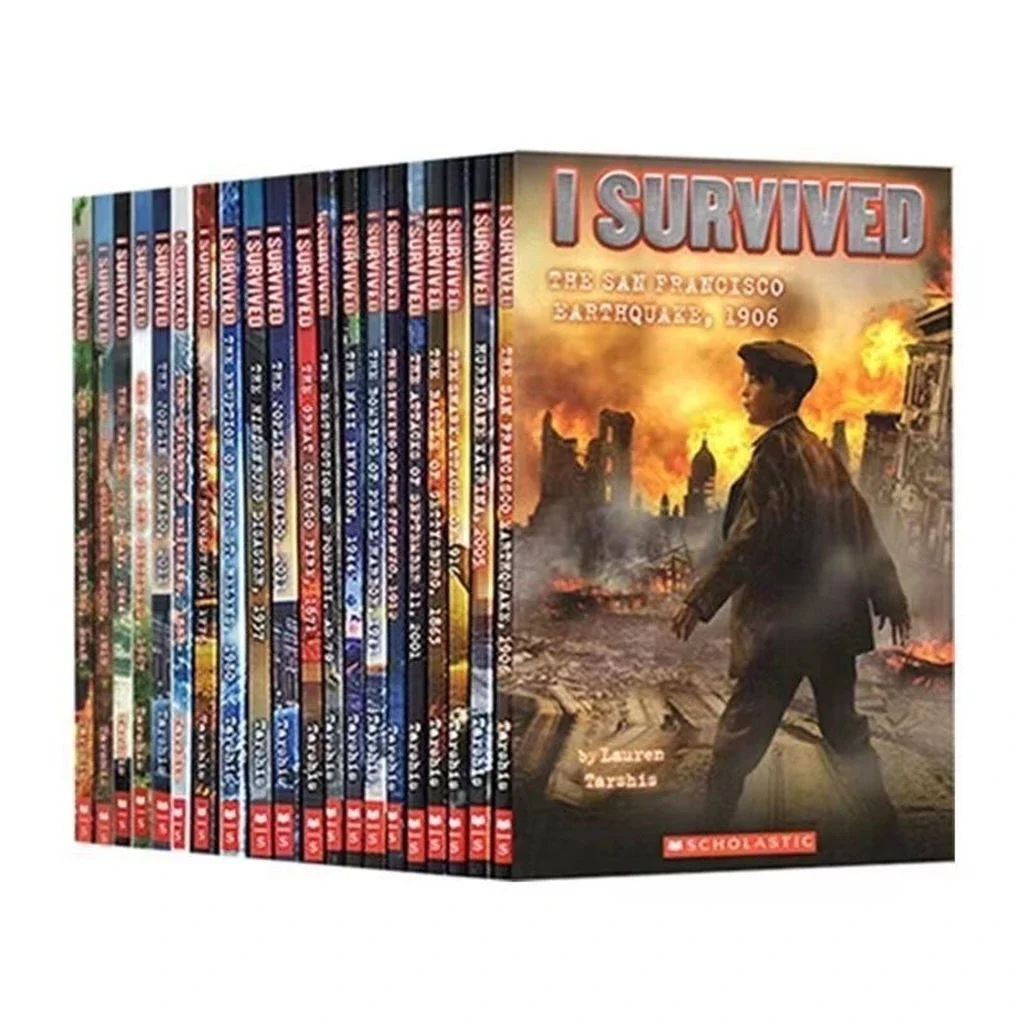 21 Books/Set I Survived English Reading Books Disaster History Survival Novel Escape Guide Children's Science Chapters Books