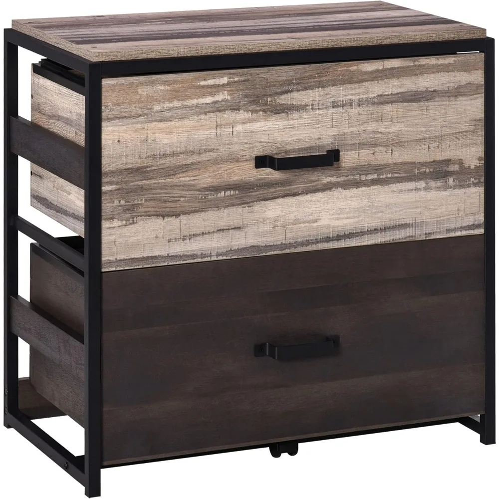 

Боковой офисный картотечный шкаф с двумя большими ящиками и регулируемыми металлическими подвесными стержнями для файлов формата А4, письма и юридического размера, хранилище