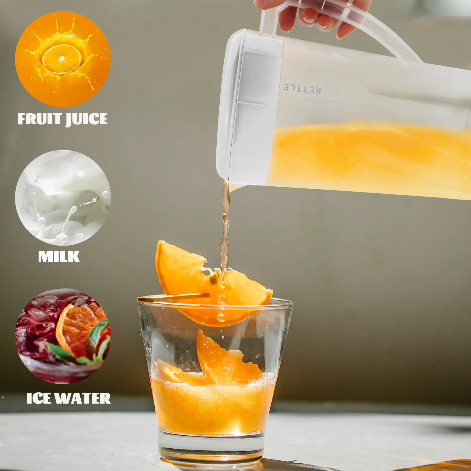 

Премиальный кувшин для воды повышенной прочности с крышкой и эргономичной ручкой для холодных напитков, холодного чая, лимонада, сока, для сервировки напитков на кухне и дома