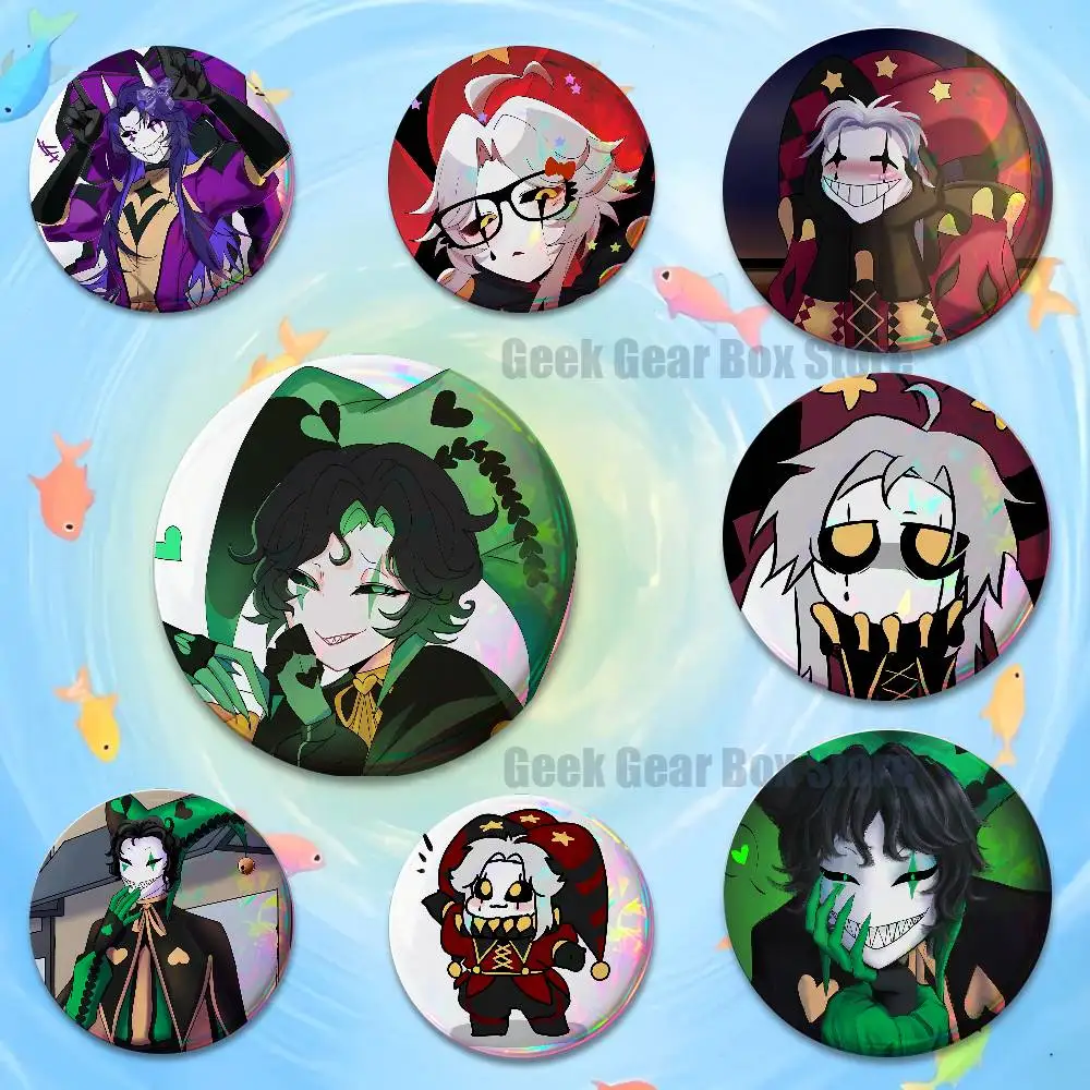 

F-Freak P-Pierrots Circus Creative Round Badge Button Pin Bag Decor Fans Collection Friends Gift Brooch