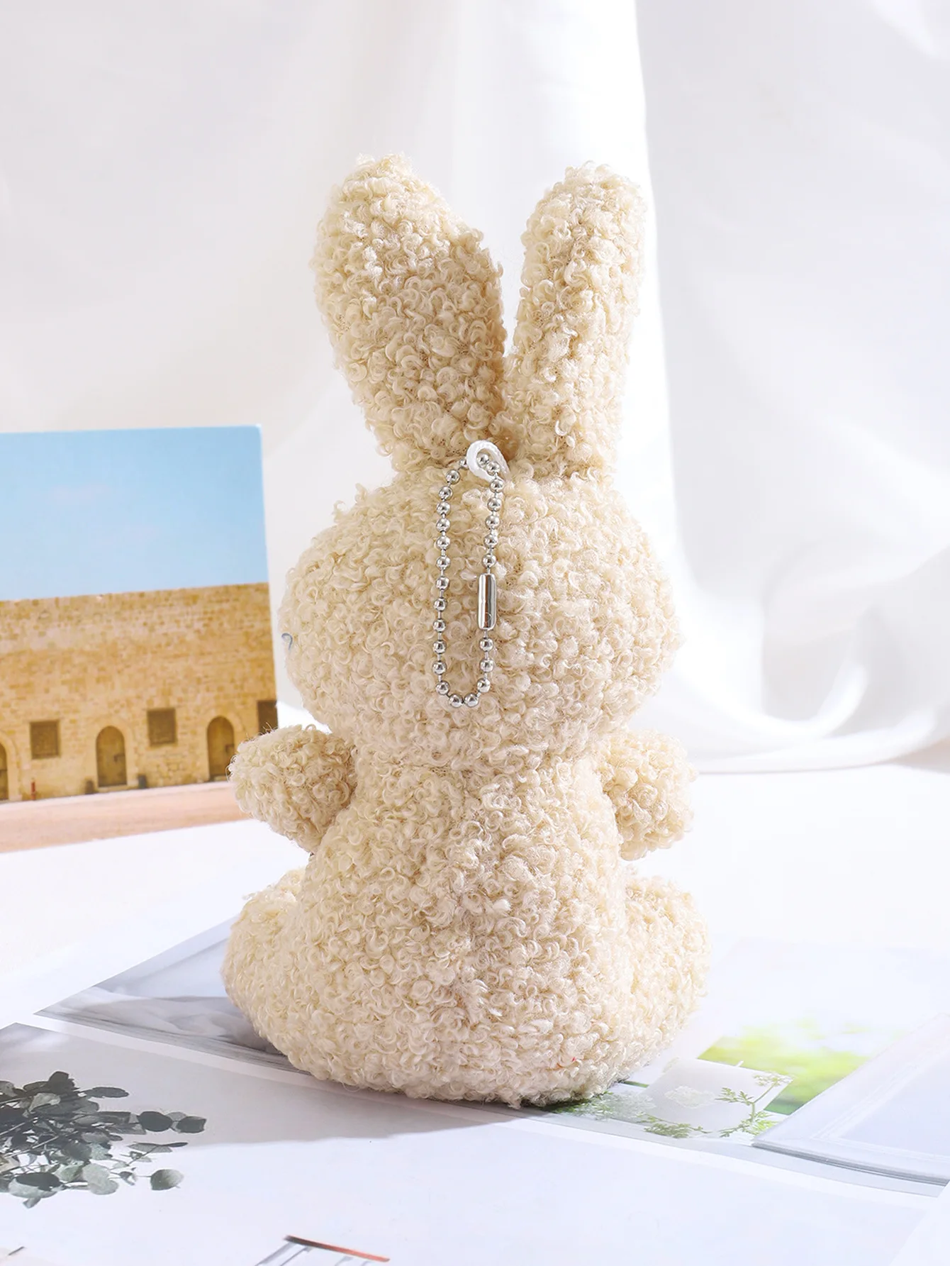 1pc15cm/5,9 pulgadas conejito rizado pequeño conejo de peluche colgante muñeco de peluche nuevo estúpido lindo juguetes de peluche cuatro colores mochila clave char