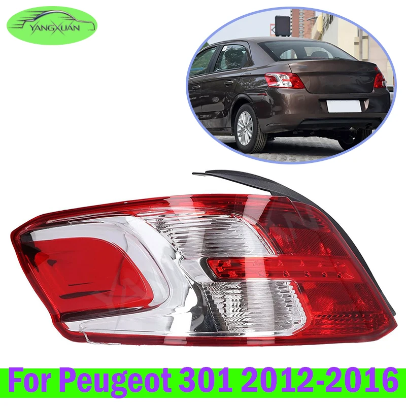 Rear Tail Light Brake Lamp Rear Tail Light Cover For Peugeot 301 2012 2013 2014 2015 2016  Left/Right Side Tail Lamp
