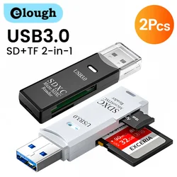 2pcs Card Reader USB 3.0 Micro TF SD Card Memory Reader High Speed Multi-card Writer Adapter Flash Drive Laptop Accessories