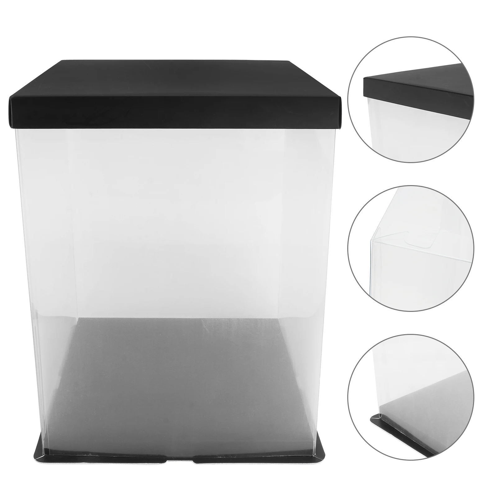 

Transparent Cake Box Safe Easy Clean Ribbon Design Travel Picnic Christmas New Year Birthday Holiday Cakes Gift Supply