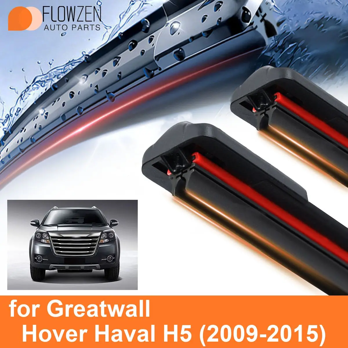 

Car Windshield Wiper Blades for Greatwall Hover Haval H5 Double Rubber Frameless Bracketless WipersSoft Accessories