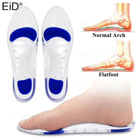 Plantillas ortopédicas de Gel de silicona, almohadilla médica súper suave de alta elasticidad para zapatos, cojín antidolor, soporte para arco, plantilla para correr Unisex