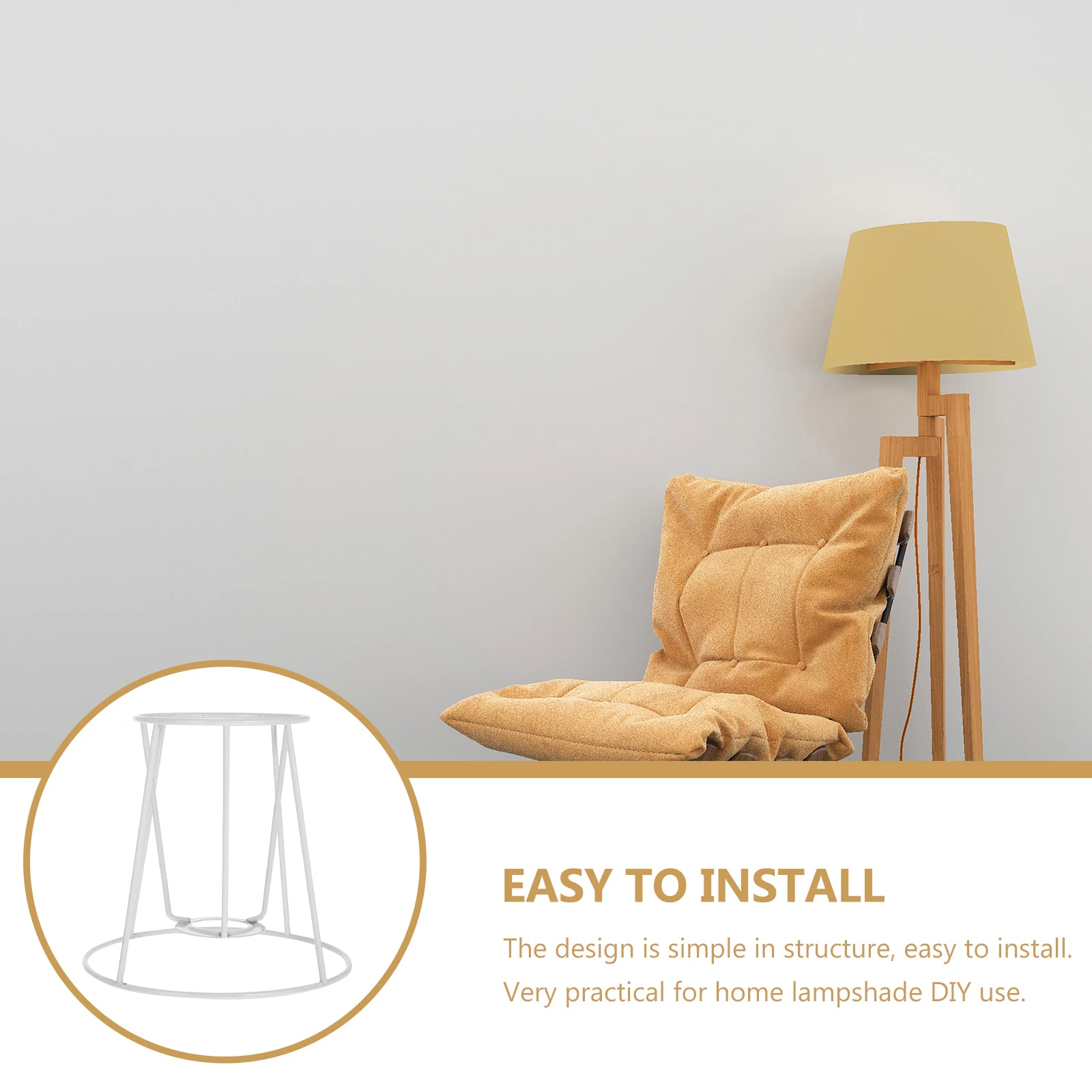 

4 Pcs Conical Lampshade Frame Iron Table Lamp Bracket E14 White Corrosion Resistant Light Accessories For Home Decor