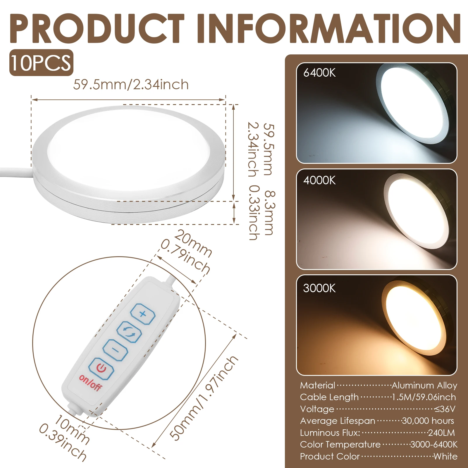 3D Printer LED Light for Bambu Lab MH001 USB Enclosure Lamp Flicker Free Dimmable Remote Versatile Desk Cabinet Work Light