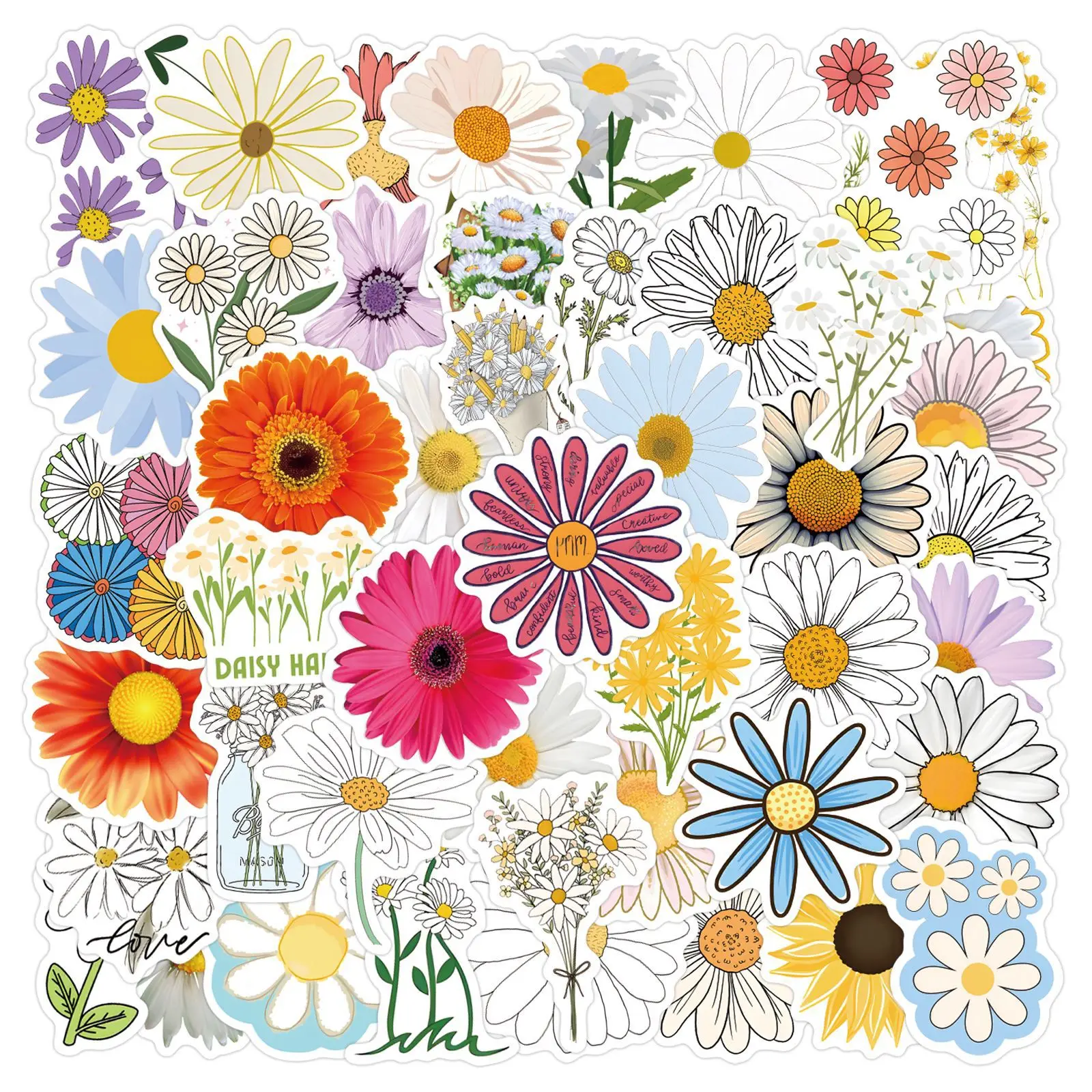 

55PCS Cartoon Plant Flower Stickers Graffiti DIY Sticker Motorcycle fridge Luggage Skateboard Bike Classic Waterproof Decal