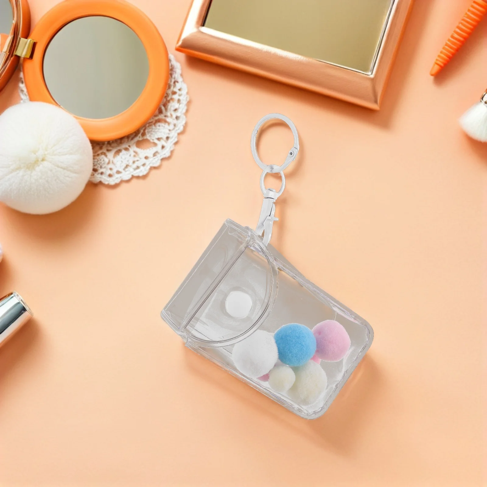 

3pcs Clear Pvc Carrying Bags Storage Organizer Transparent Figure Display Case For Mini Collectors Keychain Charm