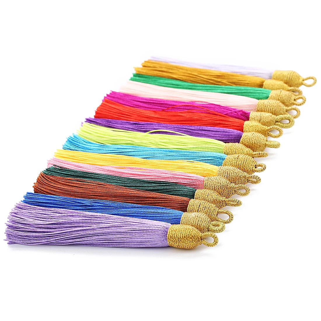 6 قطعة 85 مللي متر الحرير شرابة هامش Key بها بنفسك مفتاح سلسلة السنانير الملابس قلادة صنع المرجعية الستار الحرف تزيين المواد #4