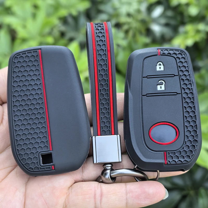 Funda de silicona para llave de coche, llavero para Toyota Corolla Hatchback Cross Yaris Cross Prius Hilux Land Cruiser LC200 LC250 LC300