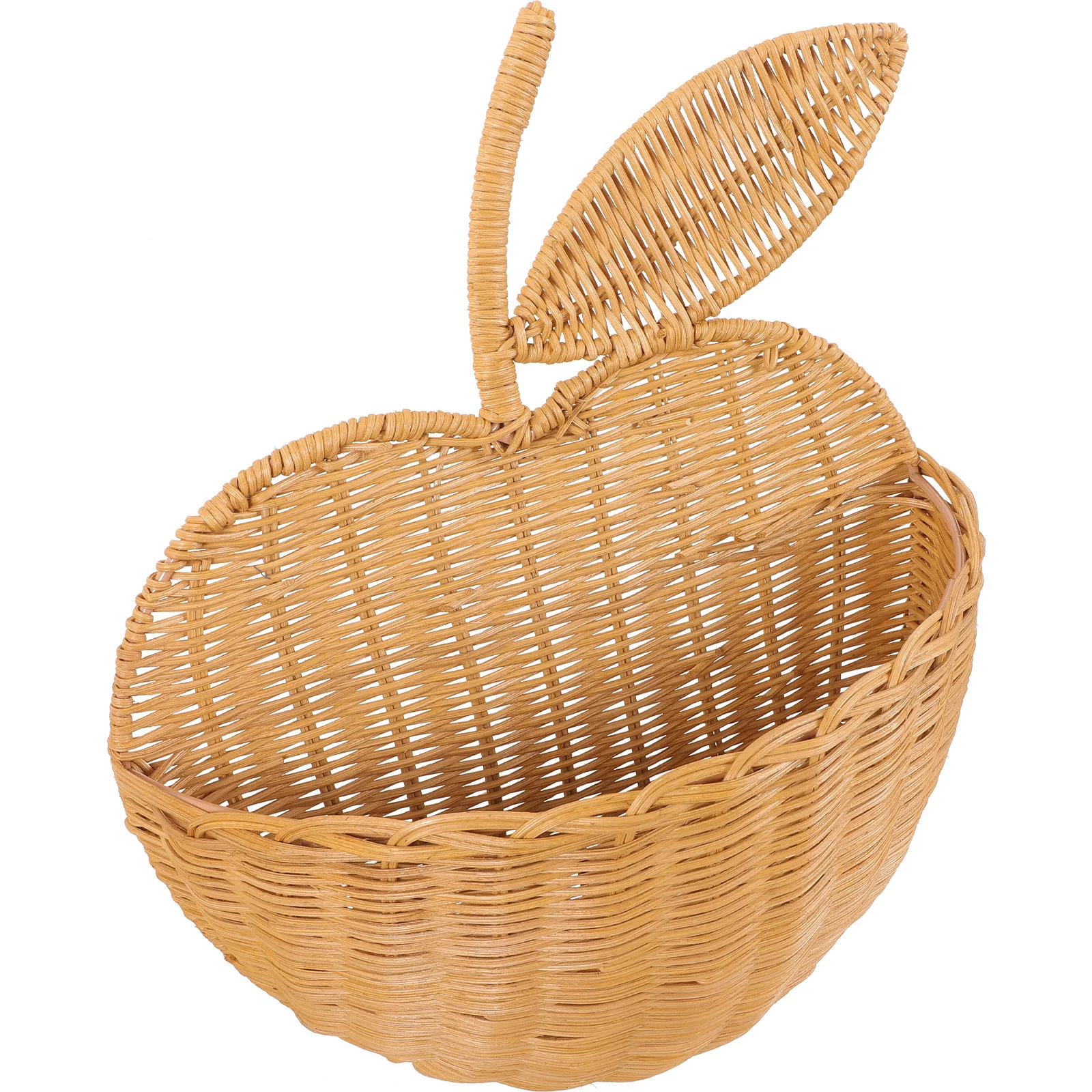

1pcs Multifunctional Rattan Wall Hanging For Home Decor Rattan Storage Basket Apples Woven Hanging Basket Hand Woven