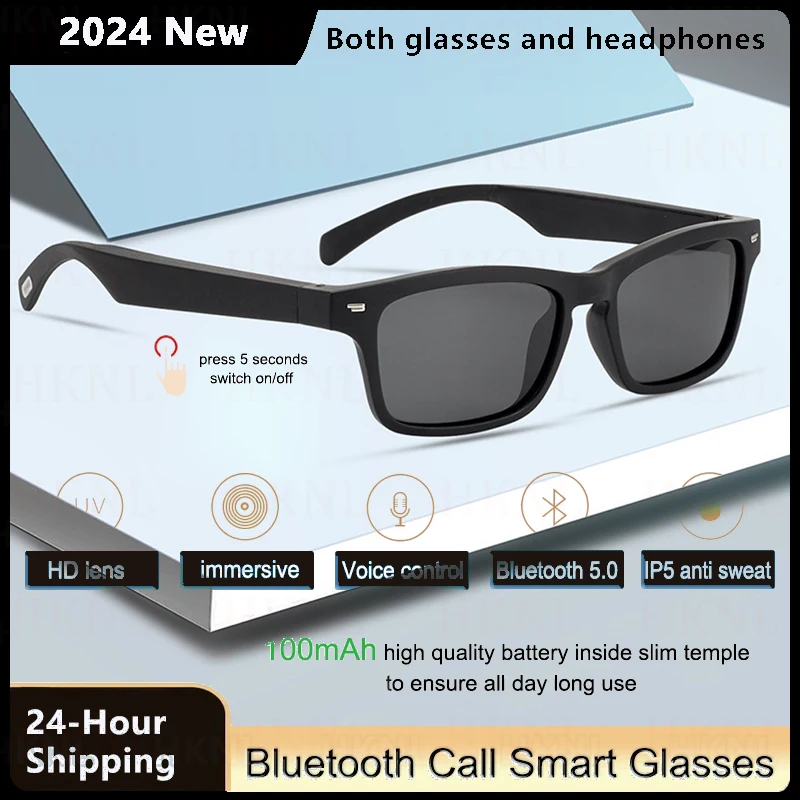 

2024 Smart Glasses Wireless Bluetooth Music Glasses Smart Anti-Blue Light HD Bluetooth Call Outdoor Sports Polarized Sunglasses