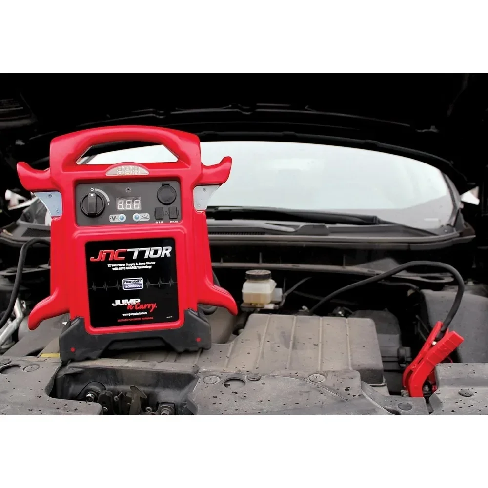 for Arrancador de batería automotriz, dispositivo de arranque de 12 voltios, pico Premium, JNC770R 1700, Rojo