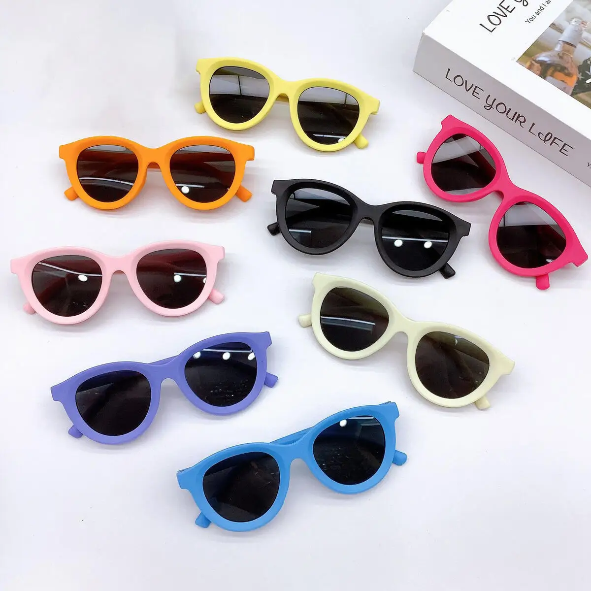 Neue modische frische Baby-Sonnenbrille für Kinder mit elliptischem Rahmen, Herren- und Damenbrille