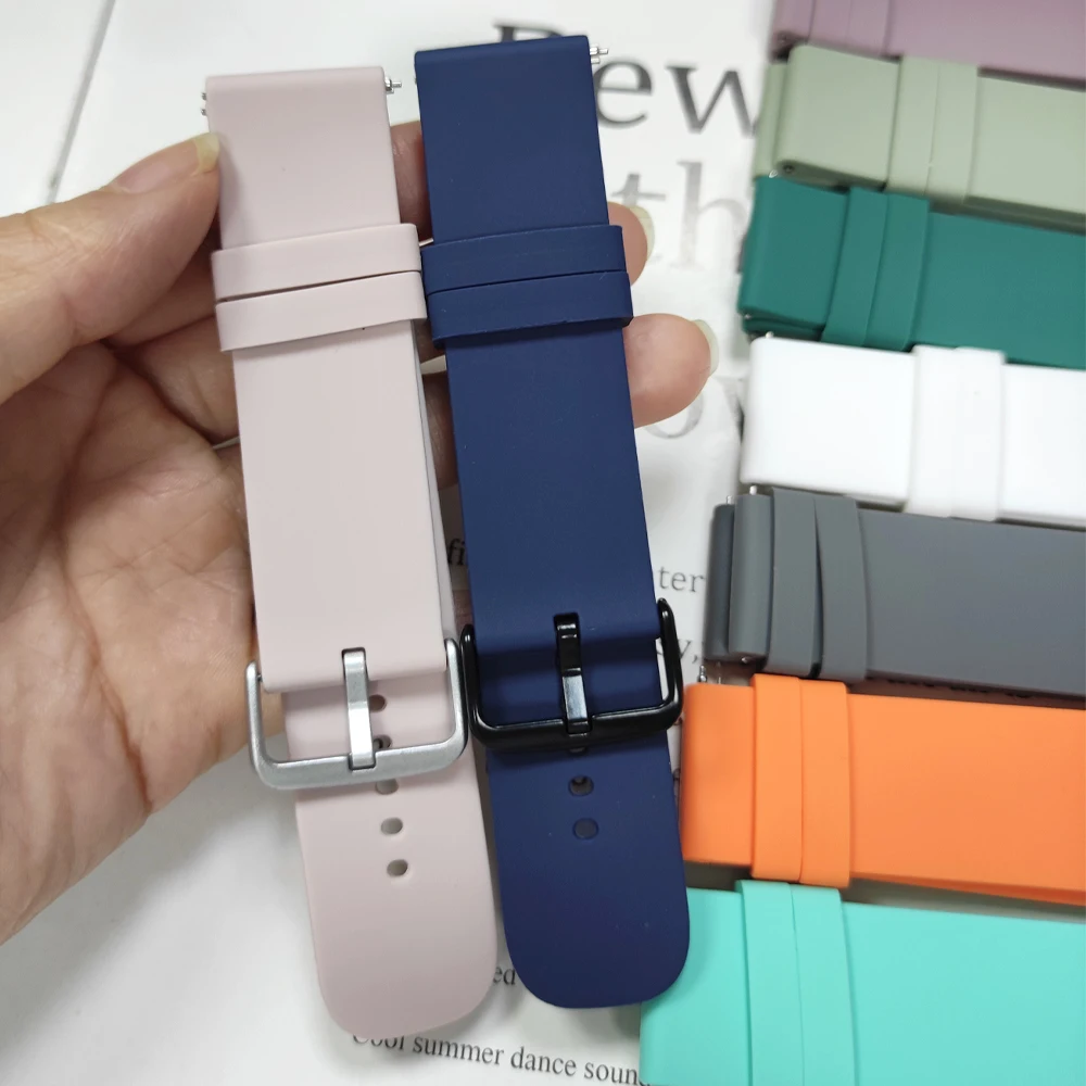 Watch Straps For Haylou Watch R8 S8 S6 RS5 / Watch 2 Pro/ Solar 5 Ultra/Pro RT3/LS02 Silicone Wristbands 20mm 22mm Band Bracelet