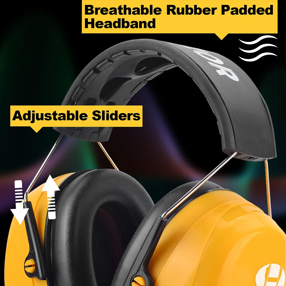 HOCAZOR Noise Reduction Earmuffs Hearing Protection Headphones NRR 28dB For Shooting Mowing Construction Woodworker Gun Range