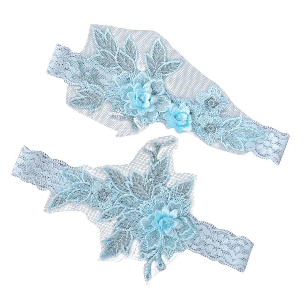 

Elegant Lace Garter Thigh Ring for Brides Wedding Party Prom Adjustable Bridal Garters Floral Decor 60cm 16-23inch