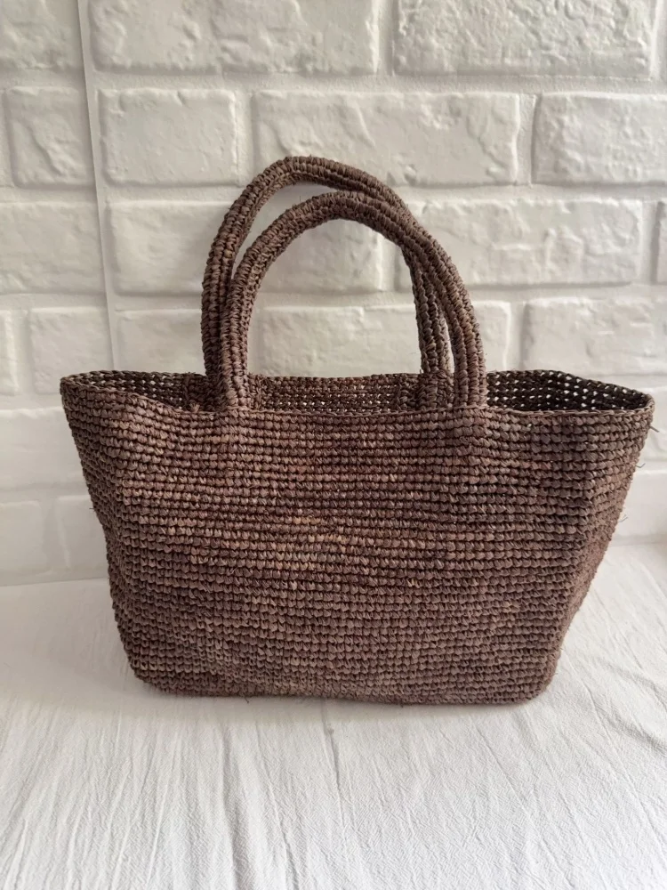 

Summer Countryside Style Lafite Grass Woven Bag Large Capacity Women's Seaside Vacation Handbag Versatile Straw Beach Bag