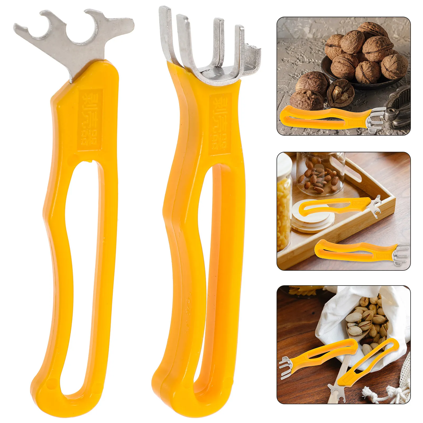 2Pcs Ergonomic Strong Nutcrackers for Walnuts Macadamia Nuts Hazelnuts Easy Grip Shell Opening Tool Multifunctional Kitchen