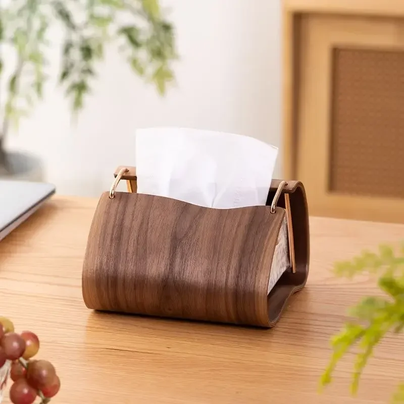 Handmade Vintage North American Black Walnut Tissue Box Holder for Home Decoration