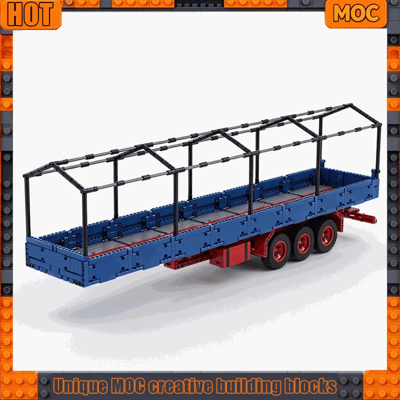 NEW 1407PCS Heavy Cargo Semi Trailer Model Custom Building Blocks Transport Truck Vehicle Technical DIY Assembly Holiday Gifts