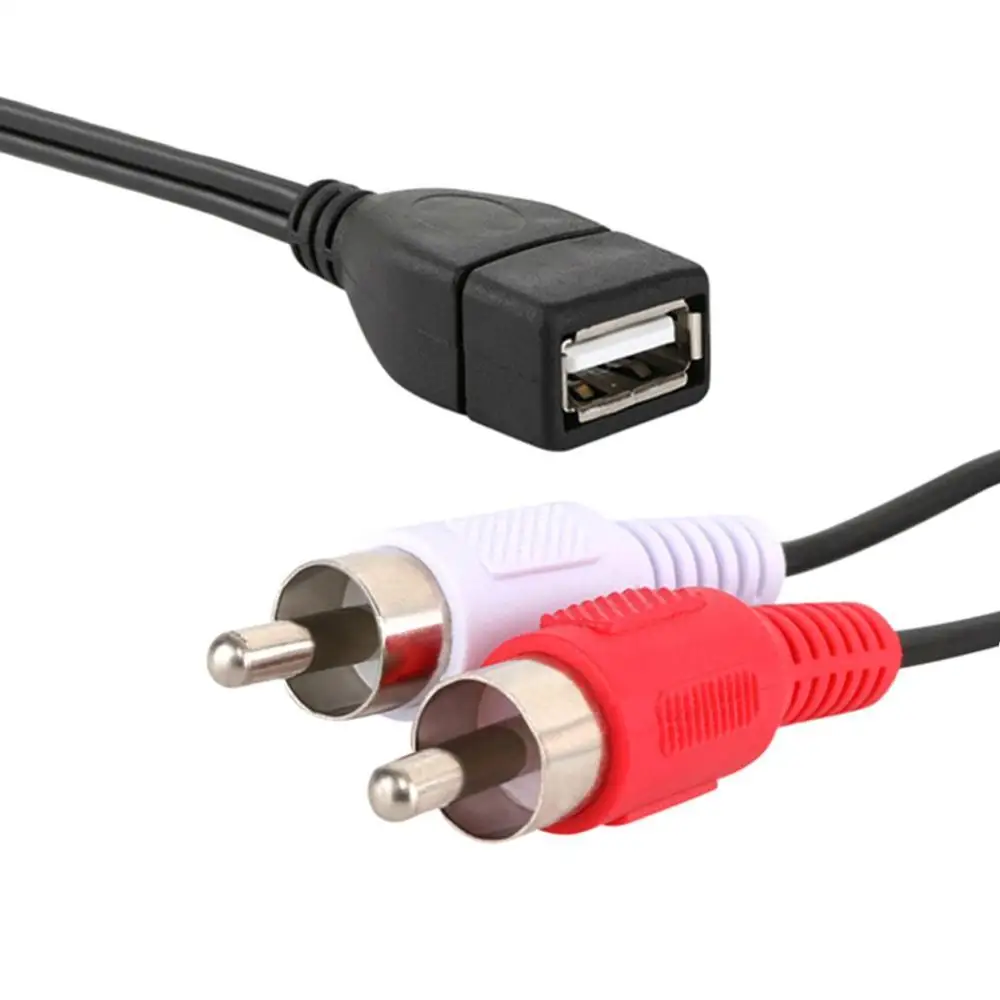 محمول USB ذكر إلى 2X RCA فونو ذكر AV كابل الرصاص الكمبيوتر التلفزيون Aux الصوت والفيديو محول USB إلى 2RCA كابل الفيديو دروبشيبينغ