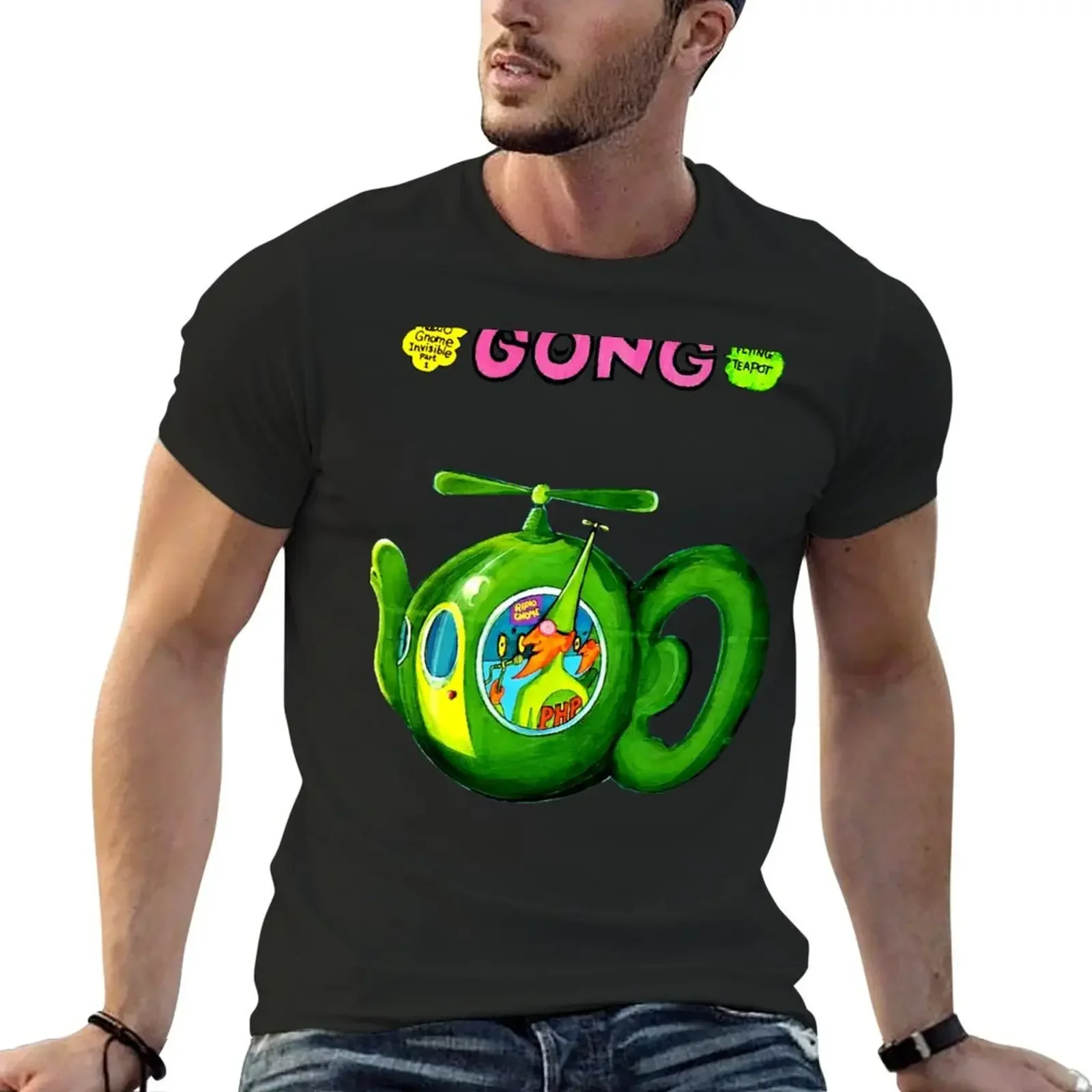 Gong Flying Teapot T-Shirt anime graphic shirts vintage heavyweight t shirts for men