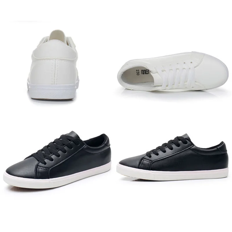 2024 Spring Summer Black White Shoes Women Fashion Sneakers Flat Soft Leather Casual Shoes Brand Ladies Sneakers A087