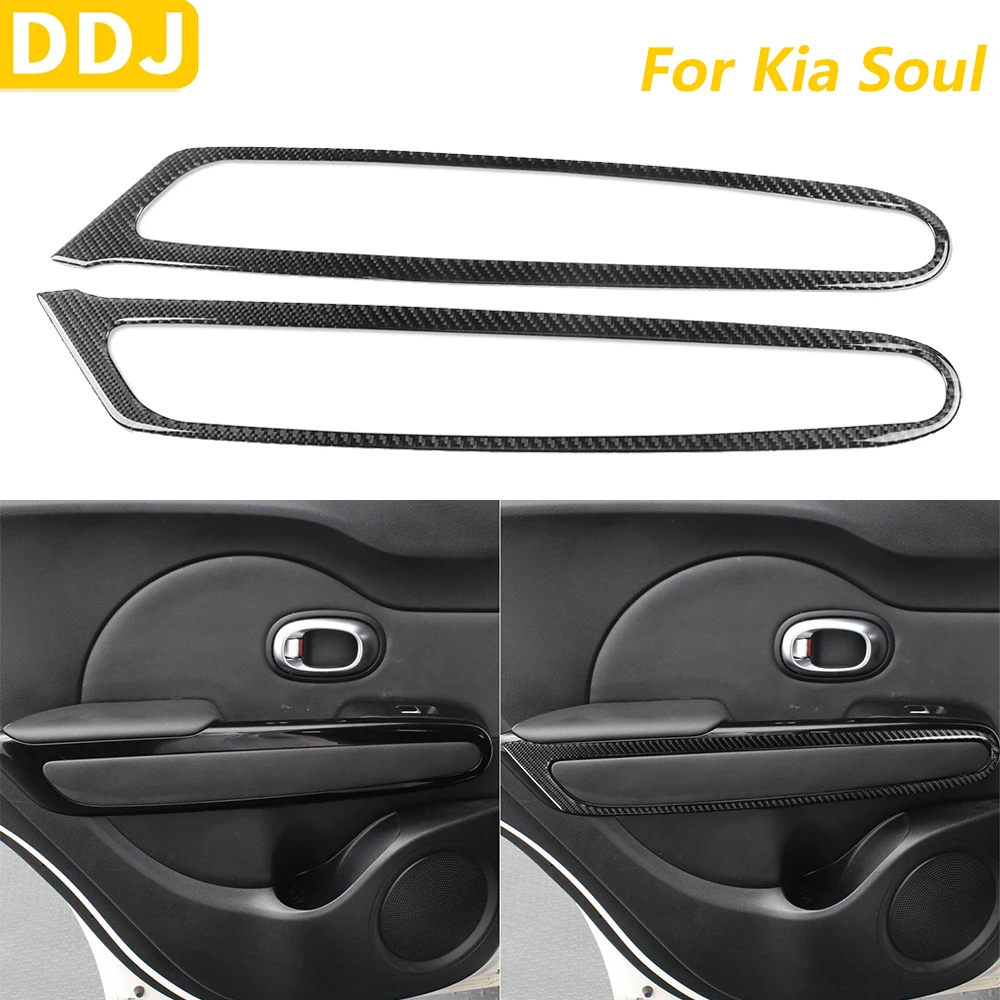 

For Kia Soul 2014-2019 Carbon Fiber Rear Inner Door Frame Panel Decorative Cover Car Interior Accessories Decoration Sticker