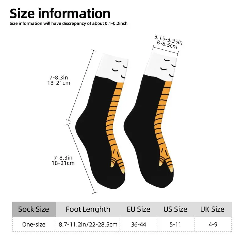 Custom Kawaii Mens Funny Chicken Legs Dress Socks Unisex Comfortable Warm 3D Printed Cartoon Animal Crew Socks