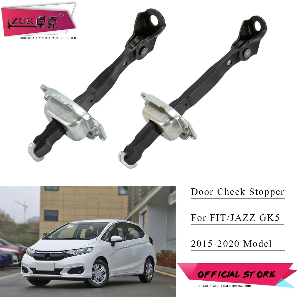 ZUK Car Front Rear Door Stopper Checker Door-Check Strap Hinge Arm For HONDA FIT JAZZ GK5 2015-2020 72380-T5A-003 72880-T5A-003