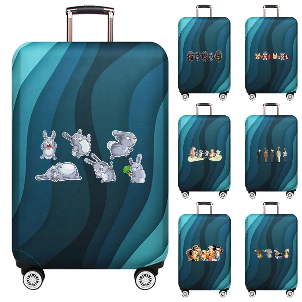 Stretch Fabric Luggage Protective Cover Simplicity Suitcase Trunk Holders Case Portable Travel Accessories Cartoon Pattern