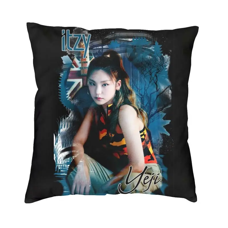 Vibrant YEJI ITZYS Square Throw Pillow Case Home Decor 3D Two Side Printed Kpop Star Girl Group Cushion Cover for Sofa